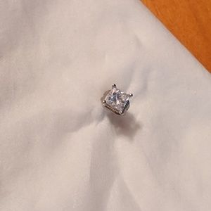 Single Diamond princess cut Solitaire Earring